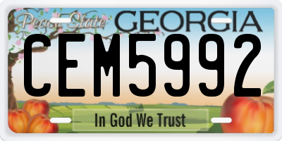 GA license plate CEM5992
