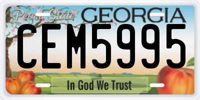 GA license plate CEM5995
