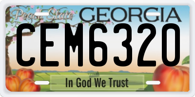 GA license plate CEM6320