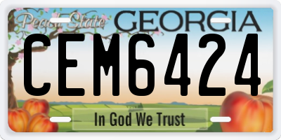 GA license plate CEM6424
