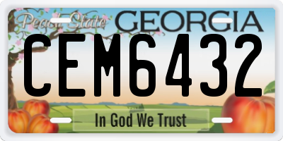 GA license plate CEM6432