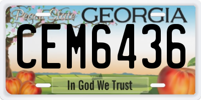 GA license plate CEM6436
