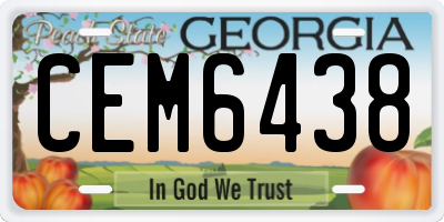 GA license plate CEM6438