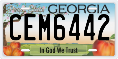 GA license plate CEM6442
