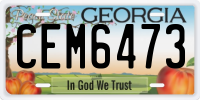 GA license plate CEM6473