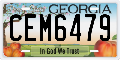 GA license plate CEM6479