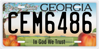GA license plate CEM6486