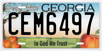 GA license plate CEM6497