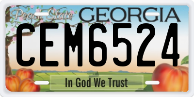 GA license plate CEM6524