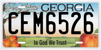 GA license plate CEM6526
