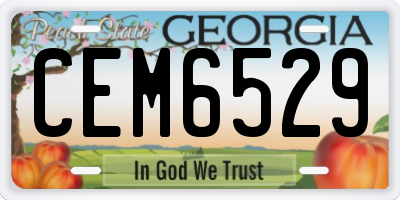 GA license plate CEM6529