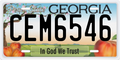 GA license plate CEM6546