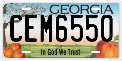 GA license plate CEM6550