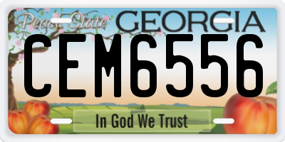 GA license plate CEM6556