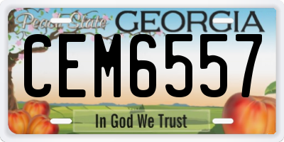 GA license plate CEM6557
