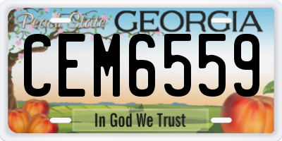 GA license plate CEM6559