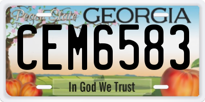 GA license plate CEM6583