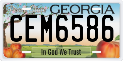 GA license plate CEM6586