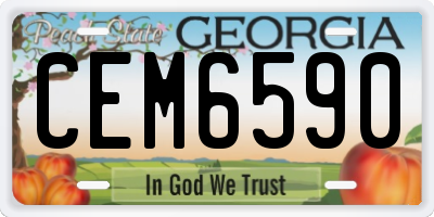GA license plate CEM6590