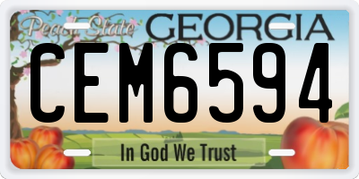 GA license plate CEM6594