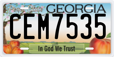 GA license plate CEM7535