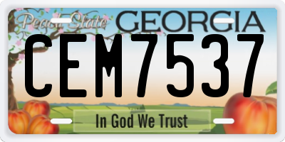 GA license plate CEM7537