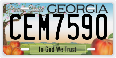 GA license plate CEM7590