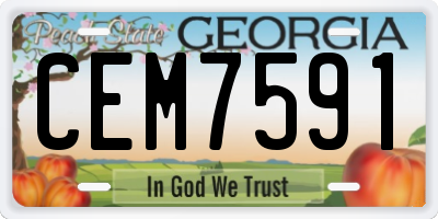 GA license plate CEM7591