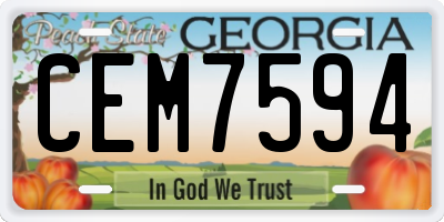 GA license plate CEM7594