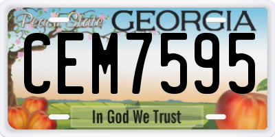 GA license plate CEM7595