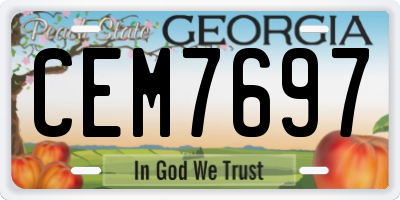 GA license plate CEM7697
