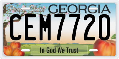 GA license plate CEM7720