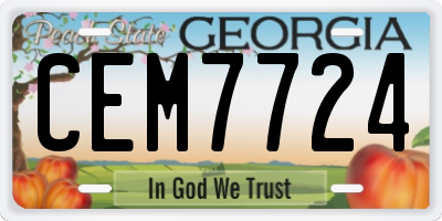 GA license plate CEM7724
