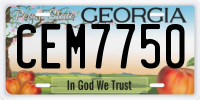 GA license plate CEM7750