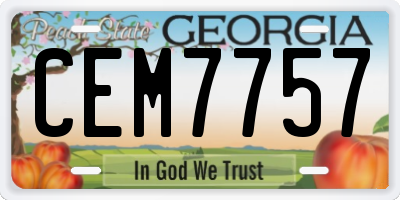 GA license plate CEM7757