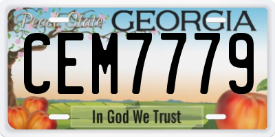 GA license plate CEM7779
