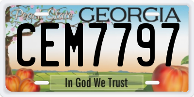 GA license plate CEM7797