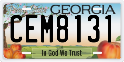 GA license plate CEM8131
