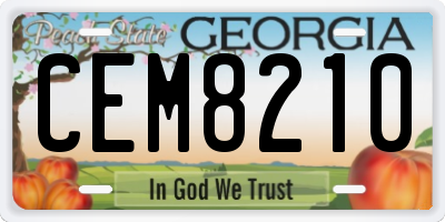 GA license plate CEM8210