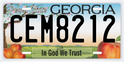 GA license plate CEM8212
