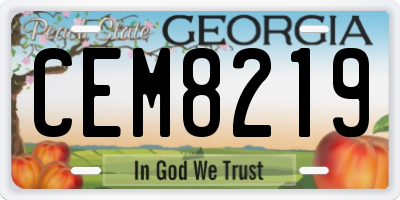 GA license plate CEM8219