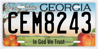 GA license plate CEM8243