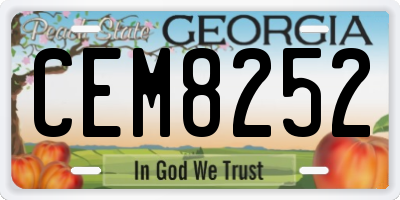 GA license plate CEM8252