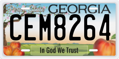 GA license plate CEM8264