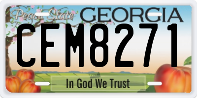 GA license plate CEM8271