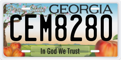 GA license plate CEM8280