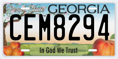 GA license plate CEM8294