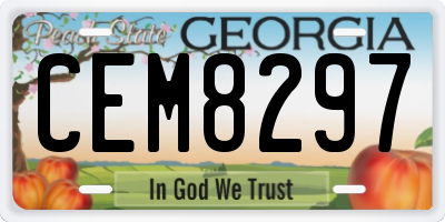 GA license plate CEM8297