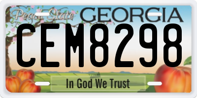 GA license plate CEM8298