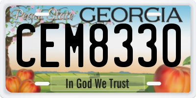 GA license plate CEM8330